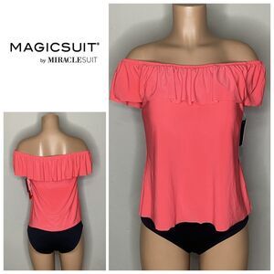 New. Miraclesuit coral tankini top. Size 8. Retail $118